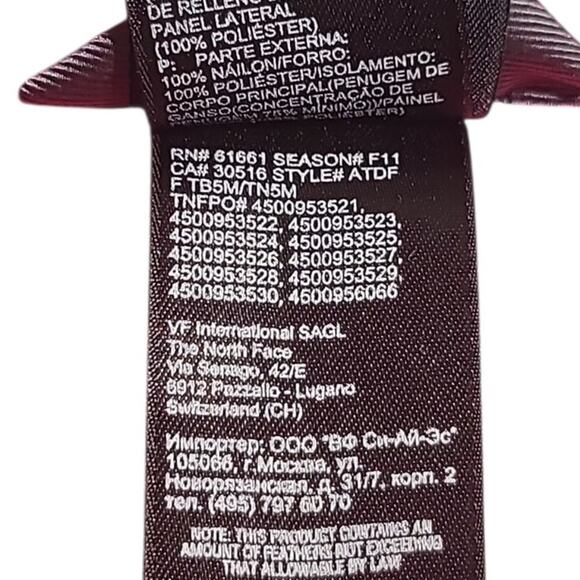 The North Face Girls 550 Fill Down Puffer Jacket Large 14-16 Dark Gray - Picture 7 of 7